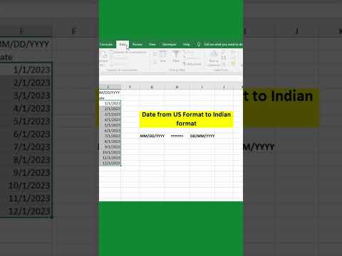 Convert Date format in few clicks (US to INDIAN format using Text to Column function)