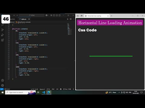 Horizontal Line Loading Animation Effects using Css and Html || pure Css coding for beginers.