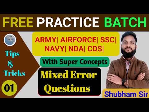 English Spotting Error Practice With Super Concepts For NDA CDS AFCAT SSC BANK AIRFORCE NAVY Army