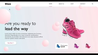 Shoe shop hero section landing page using only html and css3 🔥