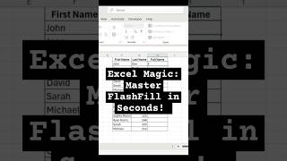 FlashFill: The Excel Magic You Need To Know 🏆 #excel #exceltricks #exceltips #flashfill #magic