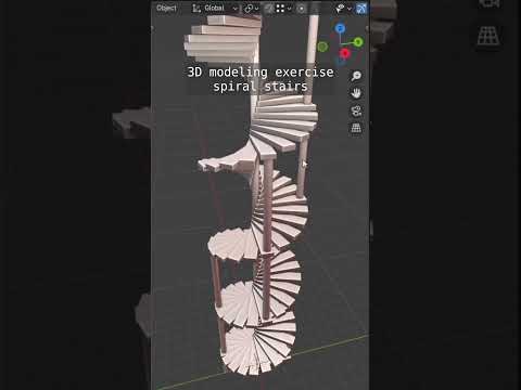 Spiral Staircase 3D modeling exercise  #3d #blender3d #staircase #spiral  #tutorial #3dmodeling
