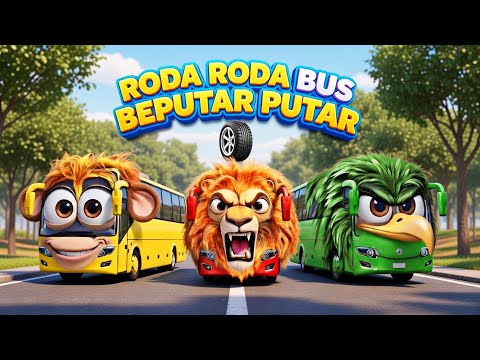 🚌🎵 Roda Roda Bis Berputar Di Jalan Hutan 🎵|  Animasi 3D Anak Populer  De Ahlan