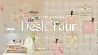 Pinteresty Desk Tour/makeover ₊˚🎧📓✩ | Minimal & Cozy Study Table Setup🎀✨ #aestheticvlog #indianvlog