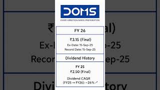 DOMS Industries Limited  has recommended a final dividend