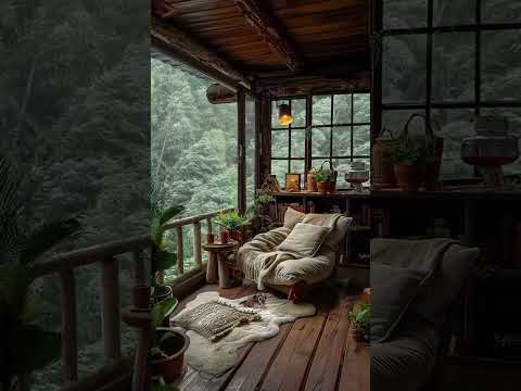 Rainy Balcony Vibes 🌧🐶 | Calm Nature & Relaxation