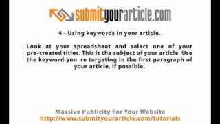 SEO Article Writing: Using Keywords Correctly In Your Articles
