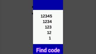 Number pattern programming in Turbo C++ | pattern printing programs