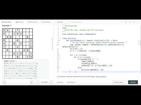 Sudoku Solver - Leetcode 37 - Backtracking - Python