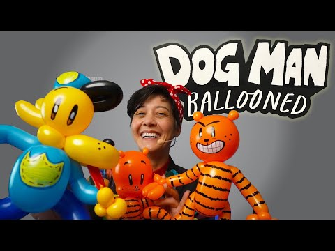 🎈🚓I made Dog Man characters out of Balloons!🐶😄