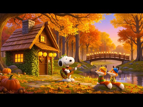 An Autumn Afternoon with Snoopy Playing Guitar 🍂 | Chill Lofi Tunes for Studying, Focus & Relaxation