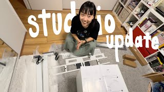 bedroom ART STUDIO reset | aniline giveaway parcels, drawing manga