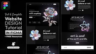 Full Website Design Figma Tutorial || FREE Resources || DVxUI