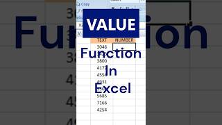 VALUE Function In Excel #excel #excelfunction