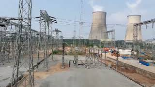 Under-construction 400kV Substation in Telangana #testing #powergrid #ntpc #substation #400kV