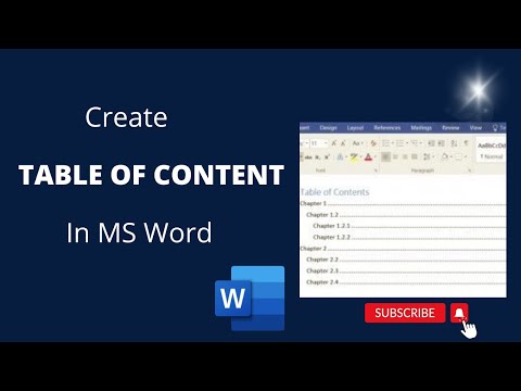 HOW TO CREATE TABLE OF CONTENT IN MS WORD