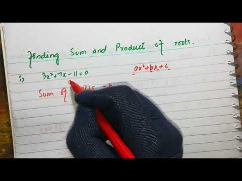 finding sum of roots and product of roots of quadratic equations