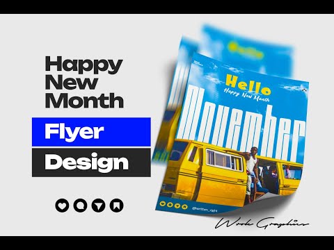 How I Designed This ‘Hello November’ Flyer in 10 Minutes 🎨  Free Editable File | Tutorial 