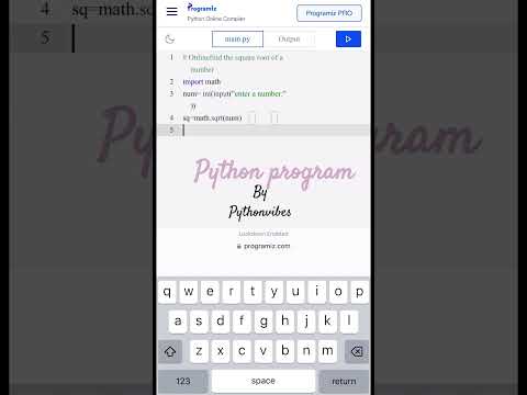 #pythonprogram :- find the square root of the number#pythonforbeginners #python