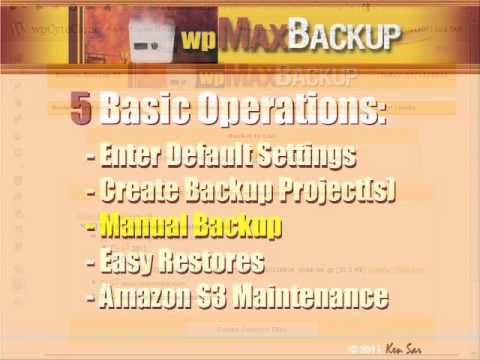 wpMaxBackup Manual backup
