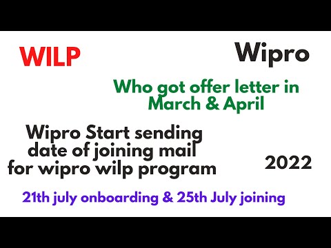 Wipro wilp date of joining mail 2022 || wipro wilp onboarding || 21th july || work from home ||