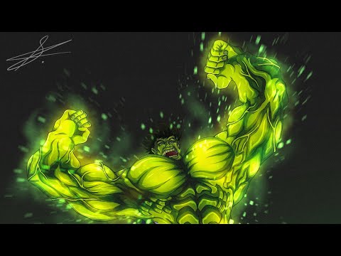 Drawing Timelapse of the hulk on Procreate