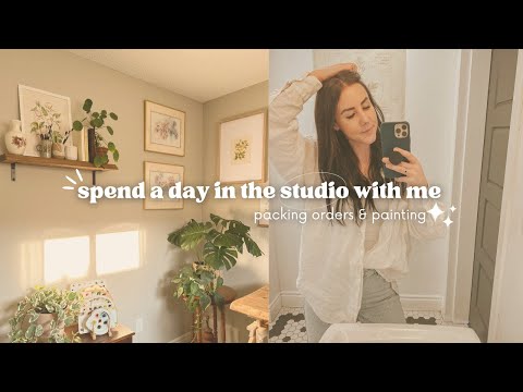 ART STUDIO VLOG | packing orders, cleaning palettes & sketchbook painting