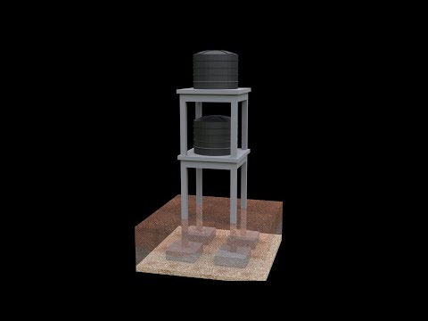 Elevated/Overhead rcc water tank construction.(animated)