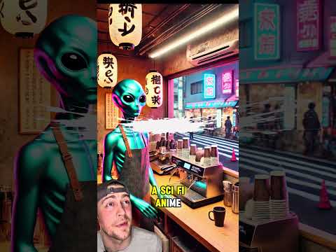 An Alien Barista in Tokyo #AlienBarista #TokyoCafé2099 #ExtraterrestrialEspresso #Shorts
