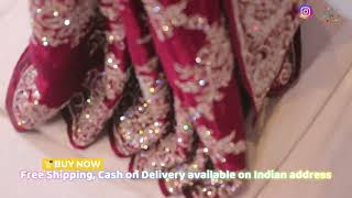 ARNG-4432 “The Vintage Magenta” Premium Designer Saree||Fendi Fabric||Zari||Crystals