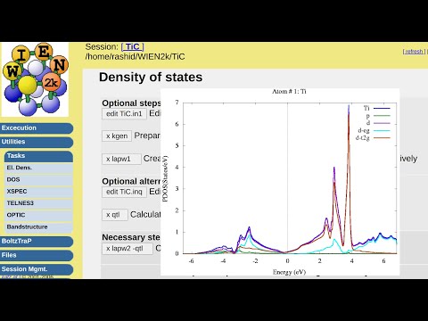 WT20: How to calculate DOS (density of states) and PDOS with WIEN2k | Save plots as EPS and PNG