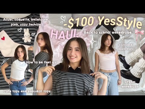🎀💌 $100 YESSTYLE HAUL *review & tryon* - BACK TO SCHOOL SHOPPING 2025, coquette, pinterest, acubi..