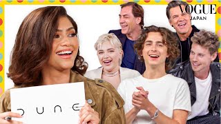 ティモシー・シャラメら「デューン 砂の惑星PART2」のキャストがお互いの理解度をチェック。 | The Game Show | VOGUE JAPAN