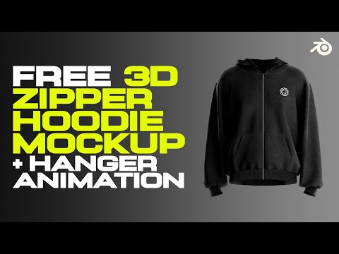 FREE 3D Zipper Hoodie Mockup (No Plugins) - Blender Tutorial