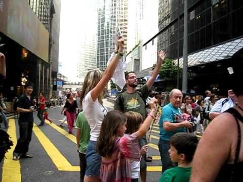 350 Flash Mob event in Central Hong Kong