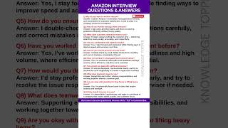 Amazon Interview Questions and Answers