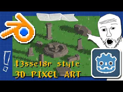Recreating t3ssel8r style 3D pixel art in Godot