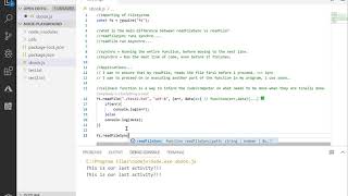 ReadFile Vs ReadFileSync with callbacks and try catch
