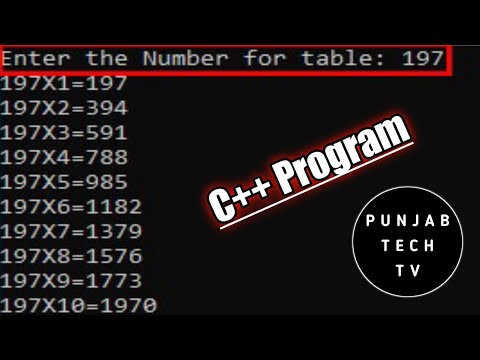 Write any Number for which You want a TABLE | Write Table using C++ | Coding | @TechnicalRehmanAzam