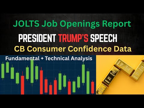 JOLTS Job Openings, CB Consumer Confidence & Trump Speech  Gold & USD Fundamental + Technical