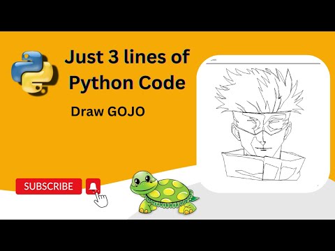 Draw GOJO  Sketch in Python | Just 3 lines of Python Code | Turtle graphics.