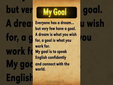 My Goal in Life | Speak English Confidently #learnenglish #english #shorts