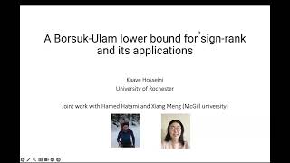 STOC 2023 - Session 2A - A Borsuk-Ulam lower bound for sign-rank and its applications.