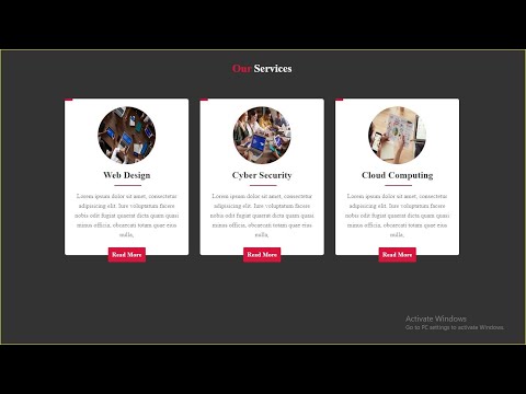 Our Services Section Design using Html & CSS with Cool Hover Effects