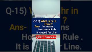 QnA- 15 ) What is hr in Html  ? -Web Development Interview Que-Ans @DET Services