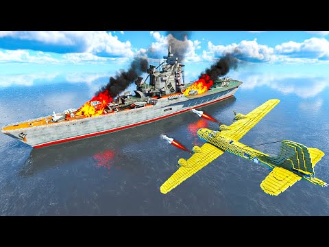 Air Attack on Moskva Helicopter Carrier Ship | Realistic War Simulation  | Teardown