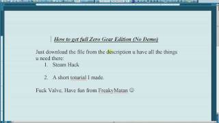 [FreakyMatan] How to get the full Zero Gear, TF2 and CSS games for free