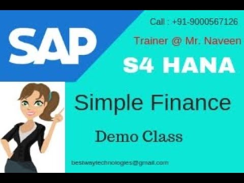 SAP S4 HANA Simple Finance Online Training in Hyderabad Bangalore |  Simple Finance Training Videos