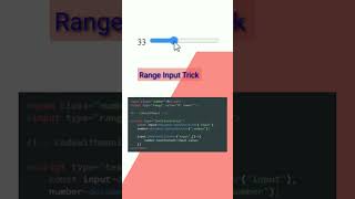Range input trick using html and javascript #shortsvideo #javascript #webdevelopment #developers