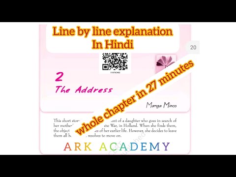 THE ADDRESS,Chapter-2 CLASS-11 English,Snapshot, whole explanation in Hindi,line by line ARK ACADEMY